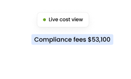 A live cost view of payroll, benefits, taxes and compliance fees